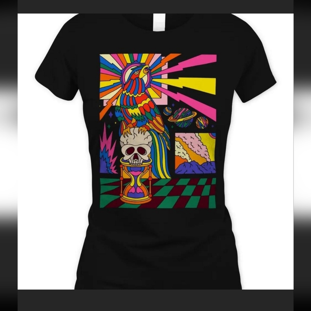 ROMwe NWT black women's t-shirt . Size Large